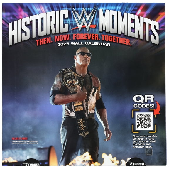 WWE Historic Events 16-Month 2026 Wall Calendar