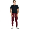 thumbnail image 4 of ProGo USA Men's Joggers Sweatpants Basic Fleece Marled Jogger Pant Elastic Waist (Burgundy, 3X-Large), 4 of 6