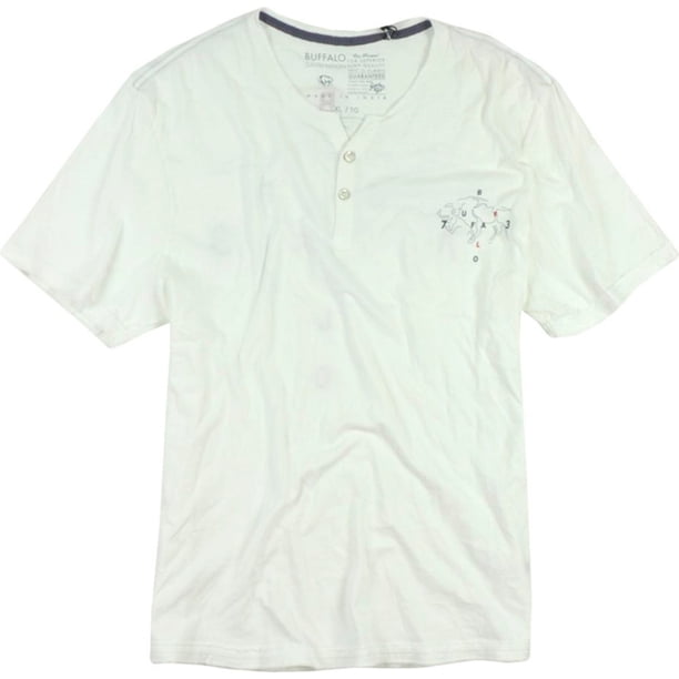 Buffalo David Bitton Nudas Henley - Camiseta para hombre, color blanco, extragrande Buffalo David Bitton henley