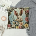 thumbnail image 2 of Wuche Happy Easter Hunny Bunny Decorative Throw Pillow Covers Home Sweet Home Rabbit Wreath Porch Patio Outdoor Pillowcase, Egg Hunt Tulip Flower Stripes Cushion Case Home Decor, 2 of 5