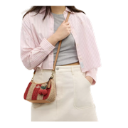 Coach Women's Teri Shoulder Bag With Stripes And Charm