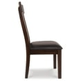 thumbnail image 4 of Benjara BM328213 Hado Dining Chair - Dark Brown Faux Leather Seat - Slatted Back - Set of 2, 4 of 5