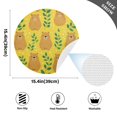 thumbnail image 3 of Round Placemats Plate Mats 15 Inch Non-Slip Heat Resistant Washable PVC Set Table Decoration for Kitchen Dining Capybara and Green Leaves, 3 of 5