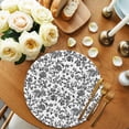 thumbnail image 2 of Black Flower Round Placemats for Dinning Tables,Heat-proof Braided Table Mats 13 Inch,Vintage Farmhouse Boho Leaf Spring Plant Washable Place Mat for Kitchen Restaurant Party Decor Table Setting, 2 of 9