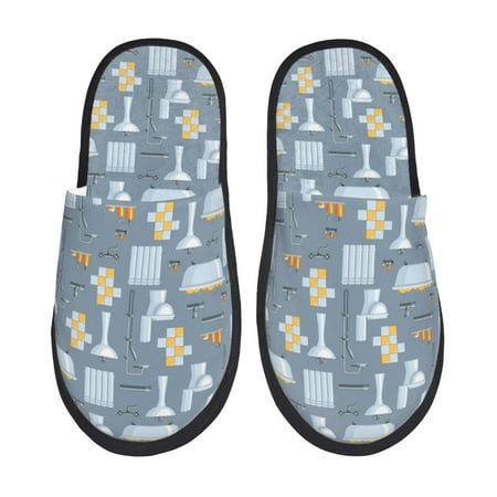 

Slippers for Women/Men - blue bathroom Soft Plush Warm Slip-on Slippers House Slippers Indoor House Shoes