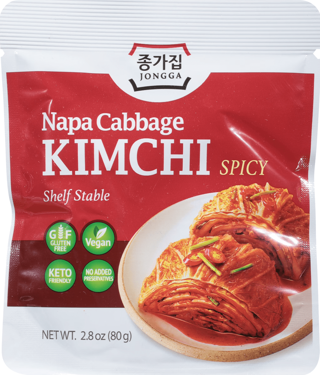 Jongga Shelf Stable Kimchi Pouch, 2.8 oz