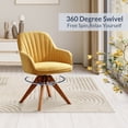 thumbnail image 3 of BELLEZE Mid Century Modern Swivel Accent Chair Linen Upholstered with Beech Wood Legs, Cute Desk Task Chair Armchair for Living Room Bedroom Home Office - Kameron(Yellow), 3 of 7