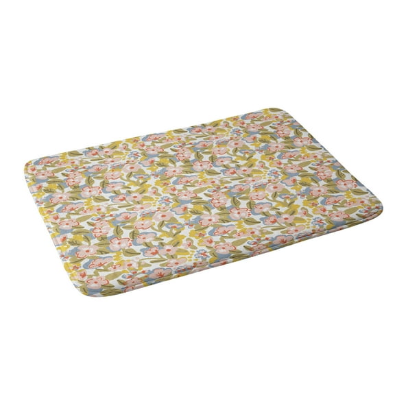 Society6 Alja Horvat Colorful Flower Pattern Bath Mat 34" x 21"