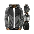 thumbnail image 7 of One opening Men Autumn Hoodie Splicing Hooded Long Sleeve Zip-Up Sport Jacket with Pockets, 7 of 7