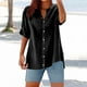 thumbnail image 2 of Camisa informal con botones para mujer para el día a día: top ligero de verano con diseño versátil, color liso y fácil cuidado., 2 of 4