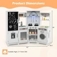thumbnail image 3 of Gymax Corner Kids Play Kitchen Wooden Pretend Toy Kitchen w/ Realistic Lights White, 3 of 10