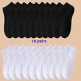 thumbnail image 1 of 5/7/10 Pairs of Men/women Boat Socks Plain Color Anti Odor Summer Ankle Socks Casual and Breathable Low Waisted Socks, 1 of 5