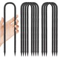 thumbnail image 1 of Estacas de suelo QNLONG de varilla 30 cm con gancho en U, paquete de 8, 1 of 6