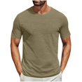 thumbnail image 2 of Économies d'Été 2025 Mode Décontractée pour Hommes Pull-Over Couleur Unie Manches Courtes Col Rond Blouses, 2 of 7