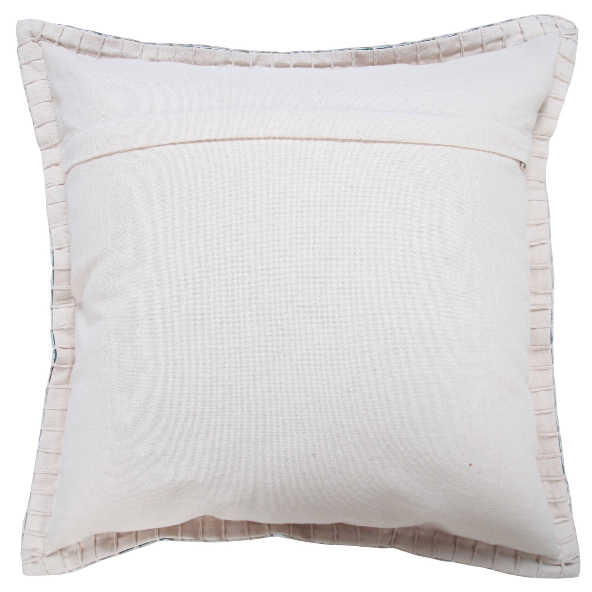 Laddha Home Designs Handwoven Embroidered Edge Square Throw Pillows - 20" - Green - Set of 2