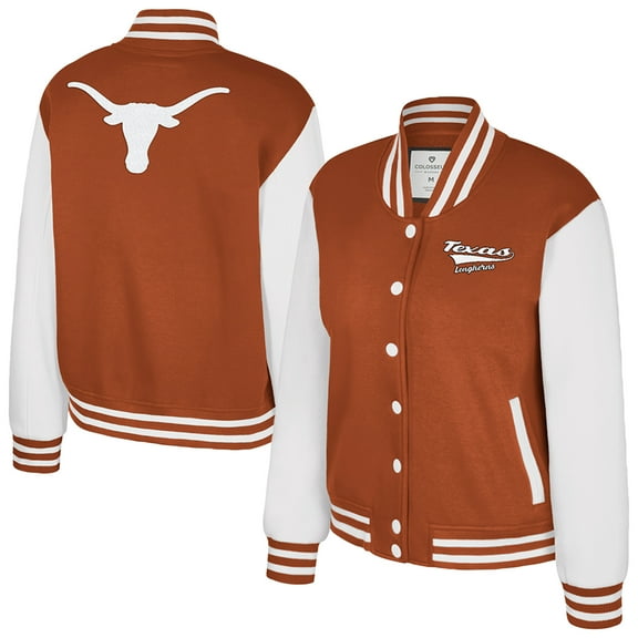 Women's Colosseum Texas Orange Texas Longhorns French Baguette Full Snap Fleece Jacket
