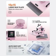 BENTISM Heat Press Machine 6 in 1, 15X15 Combo Digital Multifunctional Sublimation Heat Transfer Machine, 360 Degree Rotation Swing Away Heat Press for Printing T Shirts Hat Mug Cap Plate 1050W