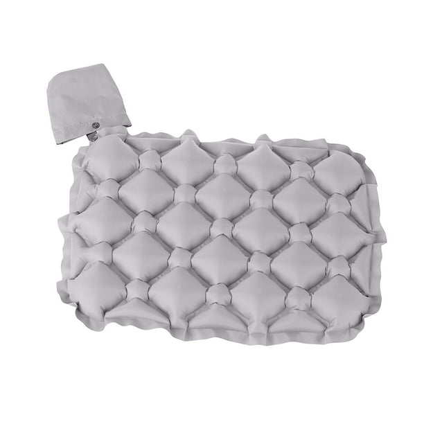 Cojín de asiento inflable Cojín de asiento de aire Colchoneta de asiento transpirable portátil Colchoneta de aire para acampar gris