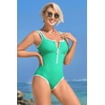 thumbnail image 5 of Alove Women Color Contrast U Collar Bathing Suit One Piece Swimsuit Sexy Monokini Swimwear S-XL, 5 of 6