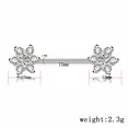 thumbnail image 2 of Piercing corporal sexy de acero quirúrgico con circonita y flor para el pezón (plata), 2 of 5