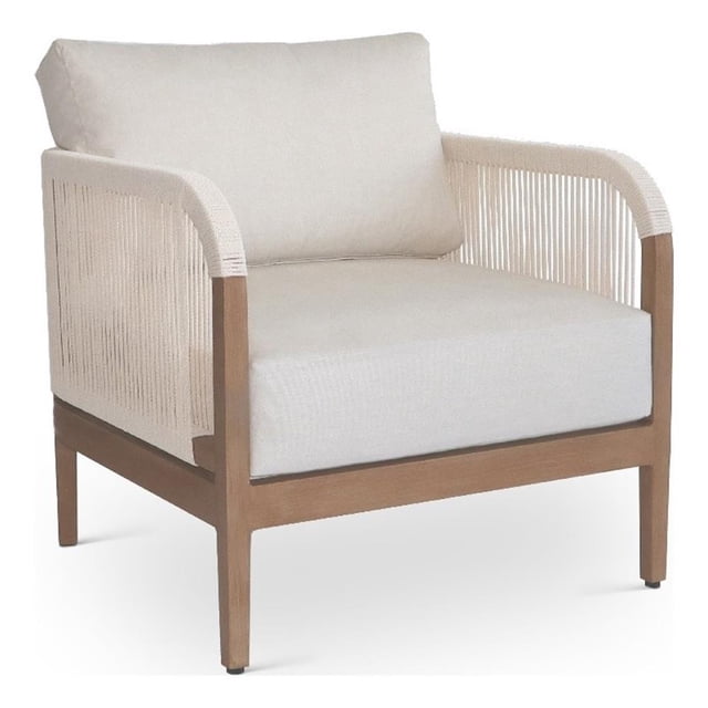 Meridian Furniture Chaise de Patio Extérieure en Tissu Résilient Maui Cream