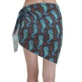 thumbnail image 2 of Kll Blue Seahorse Print Women'S Sarong Coverups Short Bathing Suit Wrap Skirt Beach Wrap Swimsuit Cover Ups, 2 of 7