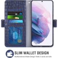thumbnail image 3 of Compatible with Samsung Galaxy S21 Plus Glaxay S21+ 5G Wallet Case with Tempered Glass Screen Protector and Flip Card Holder Cell Phone Cover for Gaxaly S21+5G S21plus 21S + S 21 21+ G5 Blue, 3 of 8