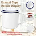thumbnail image 3 of 18 Pcs 4 oz Enamel Camping Coffee Mugs Mini Metal Mug with Handle Small White Enamel Mug Vintage Round Tea Cup Portable Drinking Cups for Outdoor Indoor Picnic Travel Camping Holiday Gifts, 3 of 6