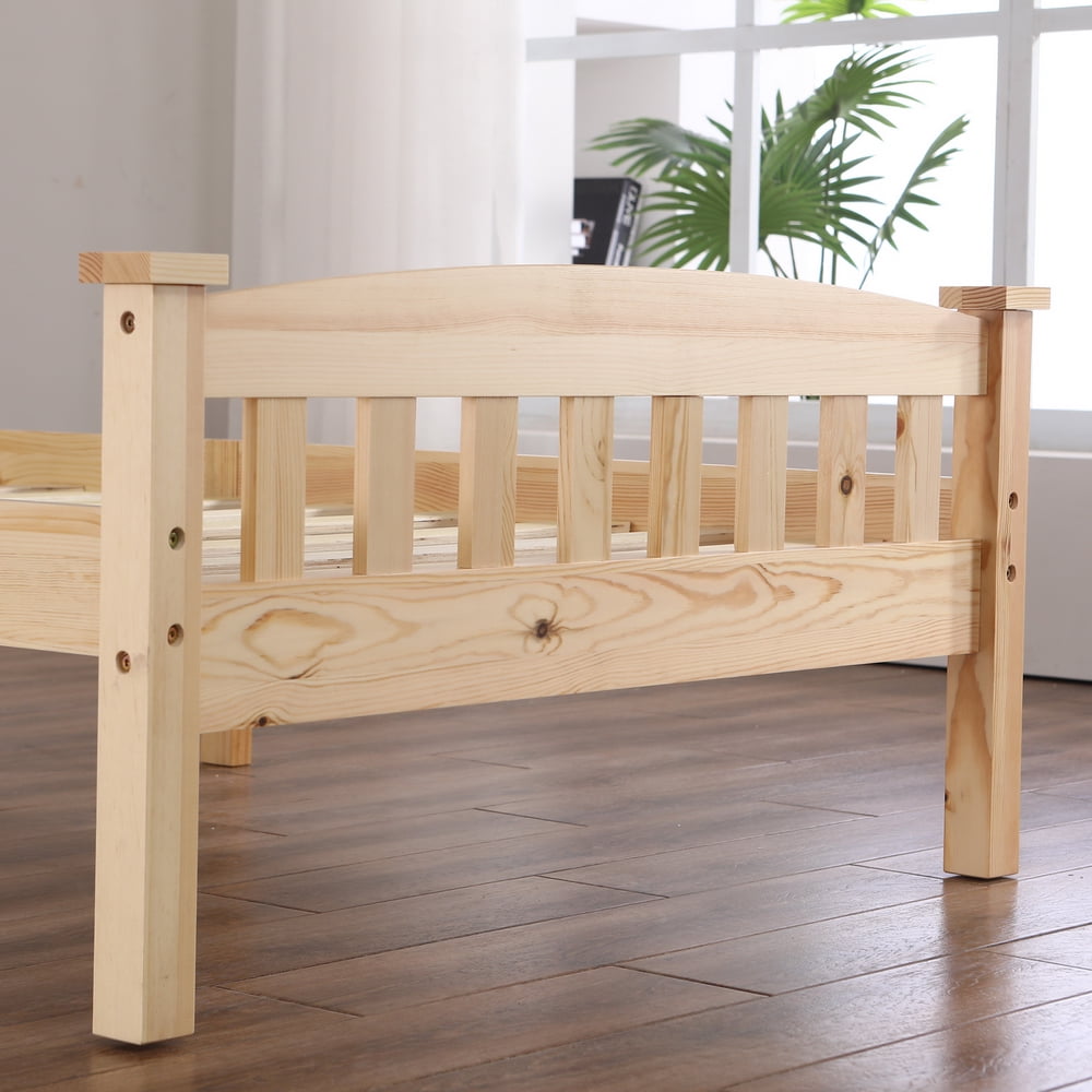 Lowestbest Bed Frame Twin Size with Headboard and Footboard, Wood Color Lowestbest Bed Frame Twin Size with Headboard and Footboard, Wood Color