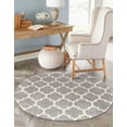 thumbnail image 4 of Unique Loom Trellis Collection Area Rug - Philadelphia (12' 2" Round Dark Gray/Beige), 4 of 11