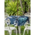 thumbnail image 4 of Outdoor Tablecloth with Umbrella Hole Zipper Summer Coastal Round Tablecloth 54" Waterproof Outside Table Cloth Ocean Oil Painting Coral Patio Table Cover Tablecloths for Picnic Party, 4 of 8