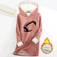 thumbnail image 3 of Women Warm Sherpa Lined Hoodies Cute Fleece Crewneck Sweatshirt Long Sleeve Warm Pullover Loungewear Cold Weather, M Pink, 3 of 3