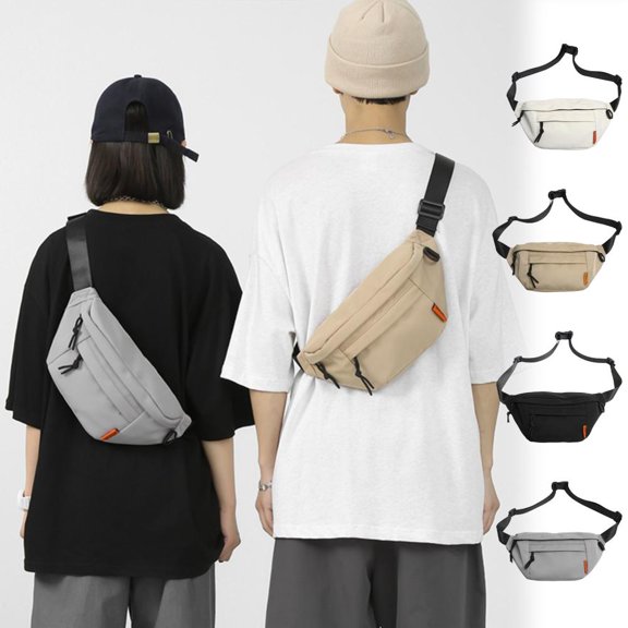 VWRXBZ Crossbody Bag, Crossbody Running Pack with Adjust Running Belts and 2 Zippers Pockets for Women and Men Workout Travelling Jogging Cycling Hiking Waist Pack