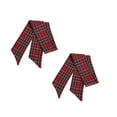 thumbnail image 3 of 2 Pack Red and Green Buffalo Plaid Christmas Wreath Sash for Front Door Decor,Xmas Tartan Sash for Party Outdoor Indoor Yard Holiday Decorations, 3 of 4