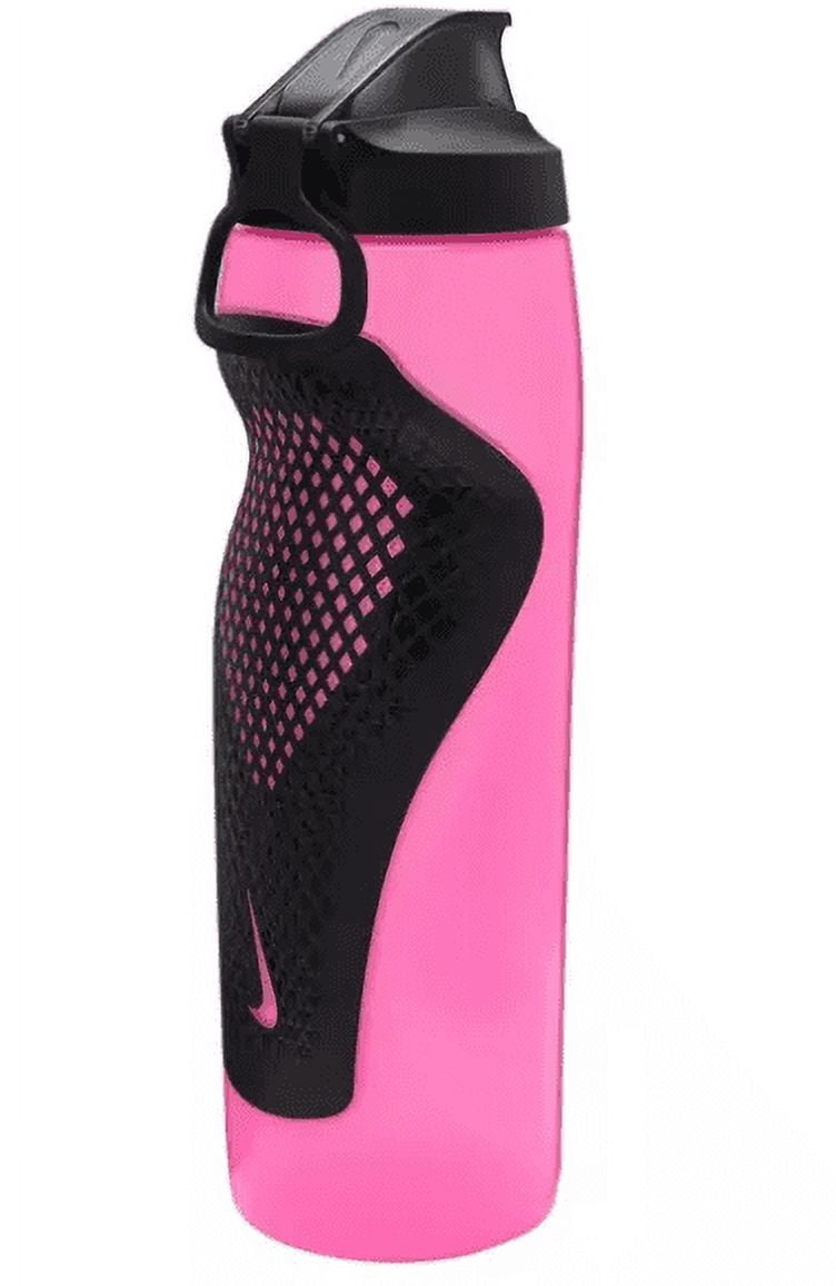 Nike Refuel 32oz Water Bottle – Squeezable, Leakproof Valve, Flip-Top Lid, BPA-Free, Easy Carry Handle – Pink/Black