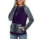 thumbnail image 2 of Sudadera con capucha y estampado de leopardo con bolsillos, de manga larga, color morado, para el hogar, los viajes y la oficina, 2 of 6
