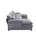 thumbnail image 4 of U-Shaped Sectional Sofa Couch Set, Modern Large Chenille Upholstered 4 Seater Sofa with Double Chaise and Padded Cushions, Modular Sectional Sofa Extra Wide Chaise Lounge for Living Room, Light Gray, 4 of 7