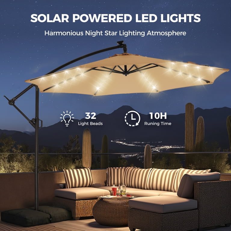 cantilever patio umbrella 5 star rated PURPLE LEAF Sunbrella 12FT Outdoor Umbrella Spectrum Denim Enjoy maximum shade with our new 360 LED Cantilever Offset Umbrella Patbrela 10ft Offset Patio Umbrellas