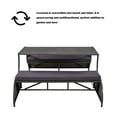 thumbnail image 5 of Bellemave Iron/HDPE Cushion Convertible To 4 Seats and Table Patio Bench, Purple-Gray, 5 of 11