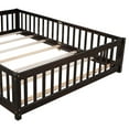 thumbnail image 5 of Bellemave Queen Size Floor Beds,Wood Montessori Bed with Fence Railings & Support Slats,No Box Spring Needed,Espresso, 5 of 9
