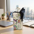 thumbnail image 7 of SEANATIVE Glasses Case Water-Resistant Neoprene Eyeglass Case with 2 Compartments, Shockproof Zipper Eyewear Bag Pouch Lightweight Sunglasses Pouch for Women, Hummingbird Floral Beige, 7 of 7
