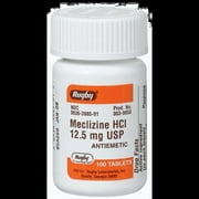 Rugby Meclizine HCl, USP Antiemetic Caplets, 12.5 mg, 100 Count