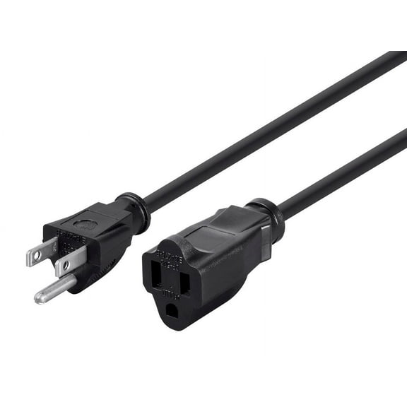 Monoprice Power Extension Cord Cable - 6 Feet - Black | 14AWG 15A (NEMA 5-15P to NEMA 5-15R)