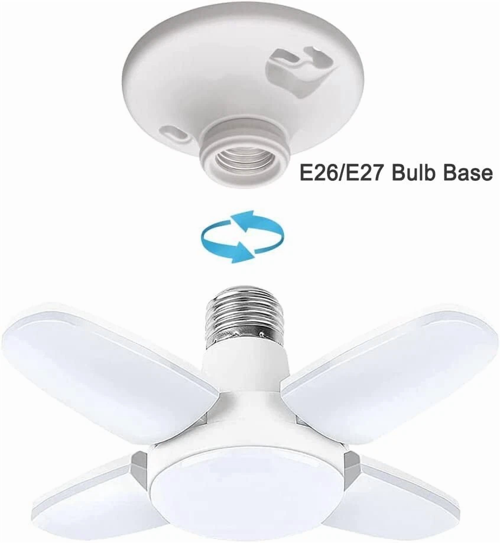 E27 Led Garage Light 28W Deformable Lighting Fixture 6500K For Workshop Basement
