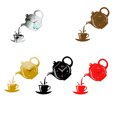 thumbnail image 2 of Acrylic Dial Teapot Wall Clock wall clock; Non-ticking Clock Living Room Kitchen Bedroom Office Decor, 2 of 9