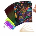 thumbnail image 1 of Scratch Art For Kids, 50 Hojas Rainbow Scratch Paper Arts And Crafts Para Niños Black Magic Scratch Art Notes Tableros De Papel Con 5 Lápices De Madera Y 4 Reglas De Dibujo Y 1 Sacapuntas Yuarrent FN002696-00, 1 of 6