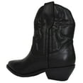 thumbnail image 2 of Soda Rigging-S Black Pull On Pointed Close Toe Cowgirl Western Heeled Ankle Boot (Black, 5.5), 2 of 3