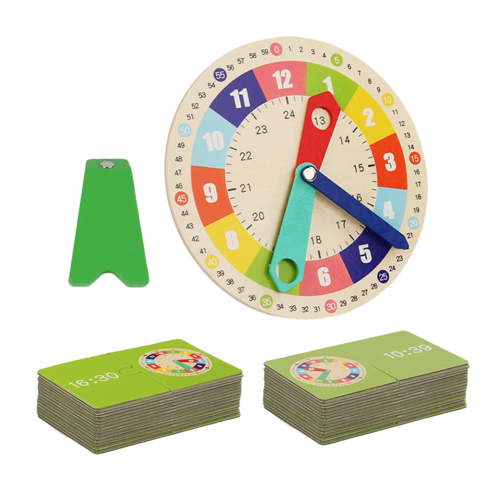 Multifunctional Wooden Clock Kids Toys Life Skills Training Games Stable Teaching Aids Toy Wooden Card Clock for School Toddlers - Walmart.com