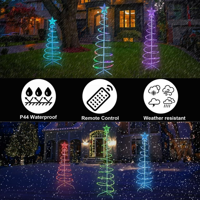 Christmas LED Spiral Tree Lights, 16 colors with Remote – Brightown Decor
