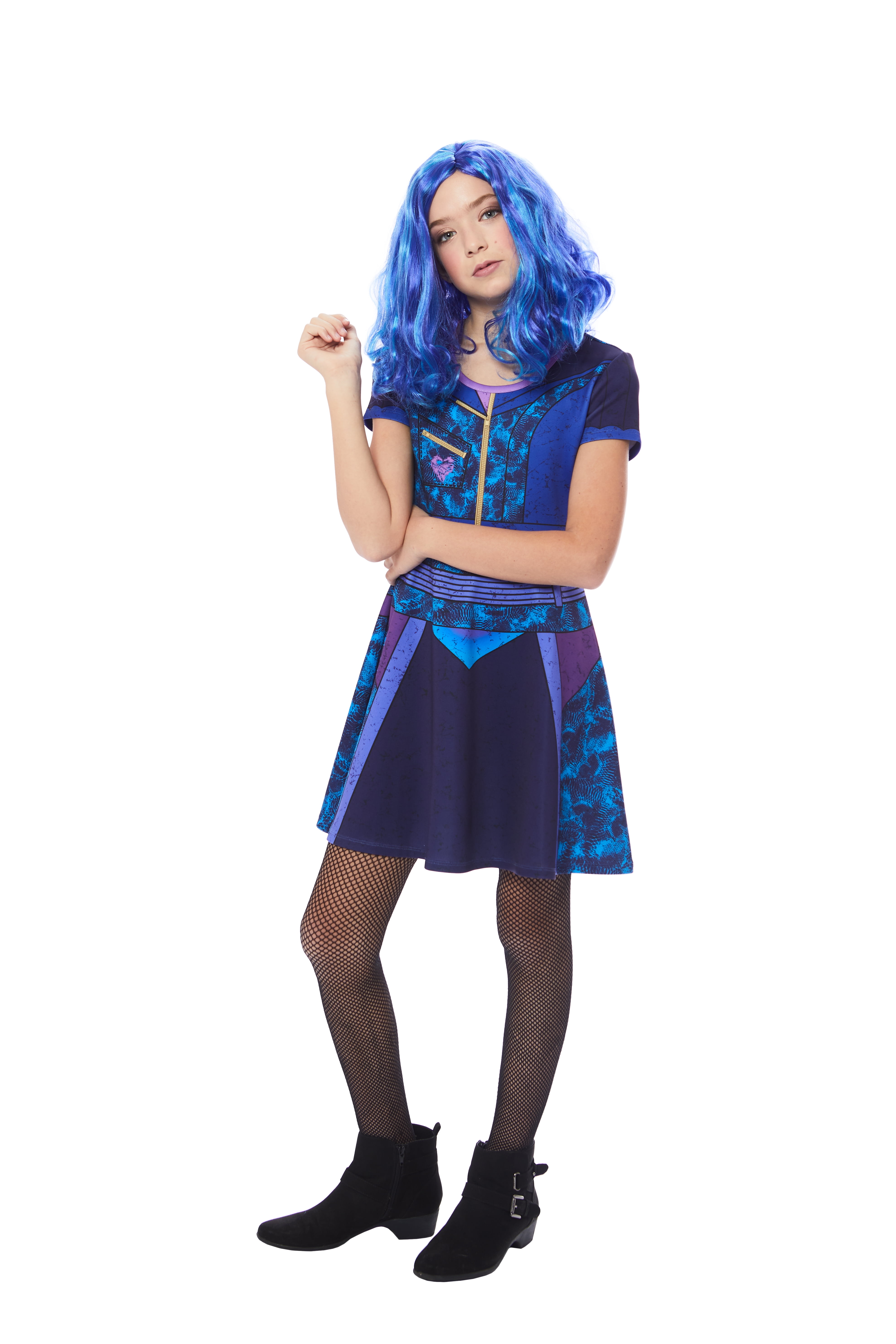 Mal Deluxe Disney Descendants 3 Movie Fancy Dress Up Halloween Child Costume 